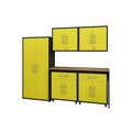 Manhattan Comfort Eiffel 6-Piece Garage Set in Matte Black and Yellow 6-254BMC84